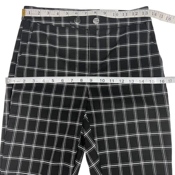 INC International Concepts Pants Black White Plaid Mid Rise Straight Leg Size 4 - Picture 3 of 13